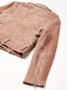 Vêtements de luxe pour femmes, vestes de moto en cuir suédé, manteaux confortables et élégants - Product Image 4