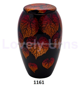 Hoja de otoño Urnas de cremación de aluminio/Urnas funerarias/Urnas de metal Urnas para adultos para cenizas humanas con bolsa de terciopelo gratis - Product Image 1