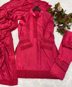 ชุดเดรสผ้าไหมปากีสถานสำหรับผู้หญิงชุดเดรสเข้ารูปลำลองผ้าเดนิมชุดเดรสปาร์ตี้ตอนเย็นดีไซน์แอฟริกัน - Product Image 3