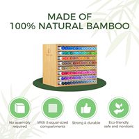 Huhu bambou marqueur organisateur marqueurs stylos crayons Art brosses stationnaire organisateur porte-crayon avec 8 compartiments