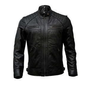 Gran oferta, chaqueta de cuero para hombre de tamaño y color personalizados, chaqueta de cuero para hombre de suministro de mercado en línea de alta calidad - Product Image 1