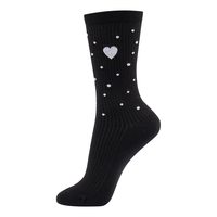Chaussettes en coton tricoté respirantes décontractées pour femmes Kikiya, motif cœur scintillant, marguerite et nœud, style coréen, pour le quotidien (ODM)