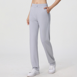 กางเกงวอร์มเอวสูงขาตรงของผู้หญิงกางเกงเลานจ์ทันสมัย - Product Image 2