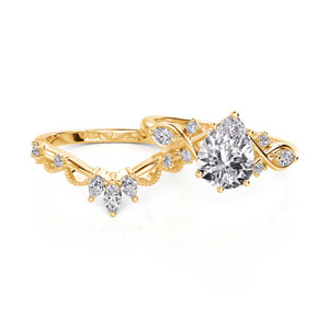 แหวนหมั้นเพชรทรงลูกแพร์ Jeulia Infinity Gold - Product Image 3