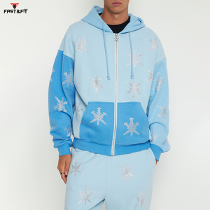 2025 nuevo estilo Streetwear logotipo personalizado Unisex térmico nuevo diseño hombres moda Rhinestone sudaderas con capucha - Product Image 3