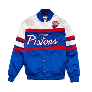 Chaqueta Bomber Satinada con Cremallera y Estampado Personalizado de Alta Calidad al por Mayor, Chaqueta Universitaria Unisex de Poliéster para Invierno, Estilo Letterman, Frente Sólido - Product Image 1