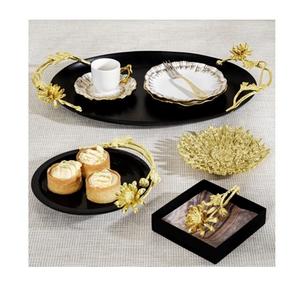 Porte-serviettes de table en aluminium style fleur porte-serviettes couleur dorée qualité supérieure de luxe - Product Image 2