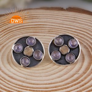 Pendiente de tanzanita natural de plata esterlina oxidada de la mejor calidad, fabricante de joyería personalizada - Product Image 2