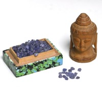 50 pièces de Tanzanite Violette à Effet Étoilé de Haute Qualité, Taillées à la Main, 4-6 MM, Brutes, Non Traitées, Gemmes Naturelles Bleues pour la Fabrication de Bijoux