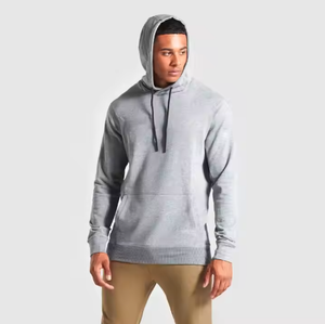 Sudadera con capucha y cremallera para hombre, de forro polar grueso 100% algodón/poliéster, transpirable, ecológica, teñida lisa, ideal para invierno - Product Image 1