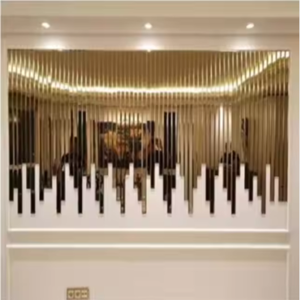 Paneles de Espejo Decorativos de Vidrio Clásicos de Lujo Dorados, Diseño Moderno para Interiores - Product Image 5