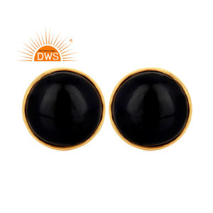 Venta caliente plata esterlina 18K chapado en oro azul natural corindón piedra preciosa Stud pendiente personalizado joyería fabricante - Product Image 1