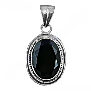 Art Palace Handmade <b>Rose</b> Gold 925 Silver <b>Black</b> Onyx Oval Charm Pendant for Women-Classic Religious Style Rajasthan Origin - Product Image 1
