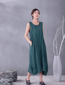 Robe d'été en coton décontractée à coupe ample robe d'été légère pour la maison robe de vacances confortable à porter au quotidien - Product Image 4