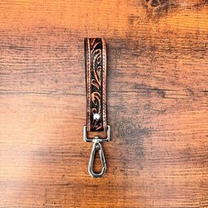 Nuevo llavero de pulsera pequeño de cuero mecanizado a mano, llavero de cuero genuino de estilo occidental, Clip de llave de cuero de vaca personalizado para mujer - Product Image 3