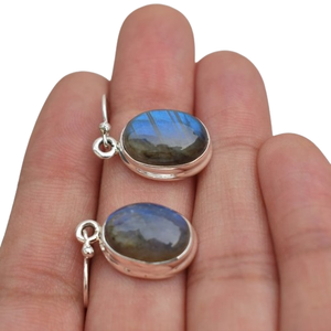 Pendientes de piedras preciosas de labradorita de la mejor calidad de la India, pendientes de plata de ley sólida 925 para mujer, Pendientes colgantes, joyería de plata - Product Image 1