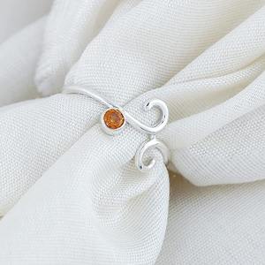 Anillo de citrino natural hecho a mano 925 plata esterlina sólida Color amarillo forma redonda 925 Plata estampada anillo de joyería de plata hecho a mano - Product Image 2