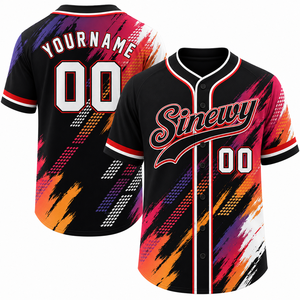 Maillot de baseball Sinewy personnalisé avec nom et numéro, impression par sublimation, évacuation de l'humidité, unisexe, adulte, manches courtes, toutes saisons - Product Image 1