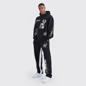 Ensemble de survêtement de luxe personnalisé en molleton 100 % coton, coupe régulière, style streetwear, couleur unie, pour l'hiver, avec cordon de serrage, idéal pour la gym et le fitness - Product Image 5