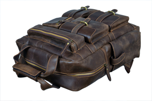 Sac à dos en cuir véritable à la mode Sac à dos de voyage en cuir véritable de grande capacité à bas prix - Product Image 5