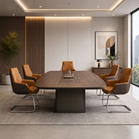 Chaise de bureau de direction moderne couleur Tan, chaise de conférence à dossier haut avec base en traîneau chromé et accoudoirs fixes