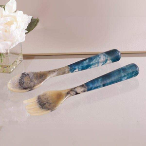 Handmade 100% Resin Salad Servers <b>Set</b> with Vibrant Ice <b>Cream</b> Spoon for Home or Hotel Use for Business Gifts - Product Image 5