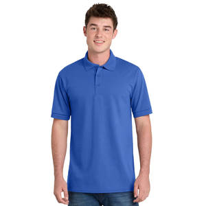 Polo de Punto Jersey de Mezcla de Algodón Peinado de Alta Calidad, Color Azul - Product Image 1