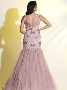 Élégante robe de soirée pleine longueur pour dames respirante poly-maille avec perles brodées perlées antistatique pour cocktail - Product Image 4