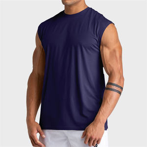 เสื้อกล้ามออกกำลังกายขนาดใหญ่พิเศษสำหรับผู้ชาย ไซส์พลัส สีดำ ผ้าฝ้ายถัก ระบายอากาศได้ดี คอกลม แบบยูนิเซ็กส์ สวมใส่สบาย ขายส่ง - Product Image 1