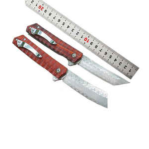 ดามัสกัสมีดพกพายุทธวิธีมีความแข็งสูงใบมีดพับได้สำหรับการล่าสัตว์กลางแจ้งตั้งแคมป์ DIY ใช้ในอุตสาหกรรมมีดล่าสัตว์ไม้มะเกลือ - Product Image 3