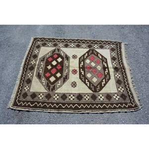 Classique marron Beige Vintage tapis turc 3.7X4.8 pieds Patchwork Design laine matériel Latex support pour salon chambre d'adolescent - Product Image 4