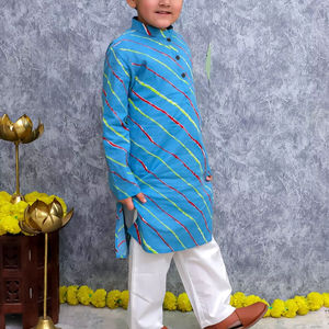 Pyjama Kurta en coton pour garçons | Tenue ethnique classique | Tissu respirant, léger et doux pour la peau - Product Image 1
