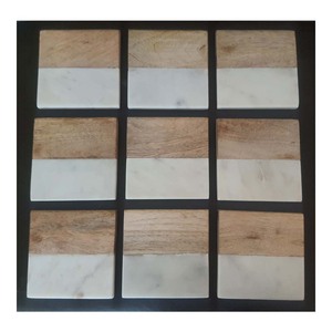 Juego de posavasos de madera hechos a mano de alta calidad, juegos de posavasos de mármol pulido Premium, artesanías de piedra Premium para regalos - Product Image 2