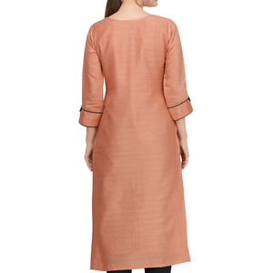 Robe de travail brodée Kurta pour femme, vêtements ethniques, robes décontractées, nouvelle collection - Product Image 4