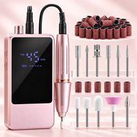 Lime à ongles électrique portable 45000 tr/min professionnelle avec embouts pour l'élimination des ongles en acrylique, pour salon et usage domestique
