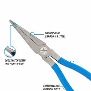 Pince à bec long en acier inoxydable de 8 pouces pour la fabrication de bijoux, plaqué, légère, bricolage et fabrication de bracelets, bleue - Product Image 2