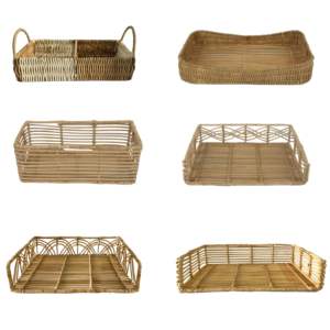 Offre Spéciale alimentaire plateaux à manger décor bambou rotin plateau cuisine affichage décor à la maison Accent - Product Image 1