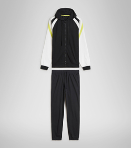 ชุดวอร์มทำงานทรงหลวมสำหรับผู้ชายชุดวอร์มแบบสั่งทำชุดวอร์มสเวตเตอร์แบบมีฮู้ดแบบบล็อกสีสำหรับผู้ชาย - Product Image 4