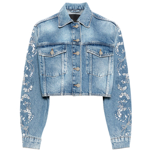 Trending <b>Women's</b> Denim <b>Jacket</b> Embroidery Sequined Jeans <b>Jacket</b> Long <b>Sleeve</b> Casual Loose <b>Short</b> Denim <b>Short</b> <b>Jackets</b> - Product Image 6