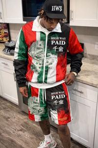 Survêtement de qualité supérieure avec logo personnalisé, pantalon de survêtement ample à jambes évasées, fermeture éclair, uni, ensemble de survêtement pour homme, deux pièces, sweat-shirt à capuche, survêtement - Product Image 5