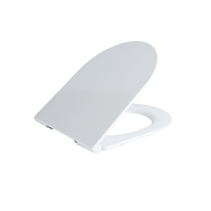 Tapa de inodoro de una pieza en forma de D, de Duroplast blanco brillante, compatible con material plástico - Product Image 4