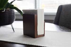 Decorative <b>Square</b> Wood Napkin Organizer Holder for Bathroom Bedroom Dinner <b>Table</b> Office Wooden Tissue Holder - Product Image 5