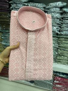 Nouveau gros hommes de haute qualité rayonne Kurta pyjama ensembles à la mode tissé longue tenue occasionnelle mariages fêtes-modèle fantaisie - Product Image 6