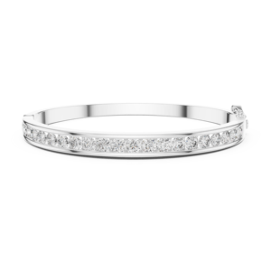 กำไลข้อมือโมอิสซาไนต์ทรงกลม Pacho Classic Channel Set เงินแท้ 925 เครื่องประดับงานแต่งงาน GLBR-0005 - Product Image 5