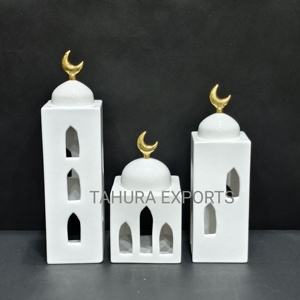 2025 nuevo divino lujoso lujo moderno detallado cerámica Ramadán linterna portavelas decorativo festivo ambiente espiritual - Product Image 4