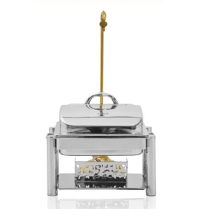 Calentador de alimentos de mesa redonda de acero inoxidable superventas, plato de frotamiento con Led para equipos de catering a buen precio - Product Image 2