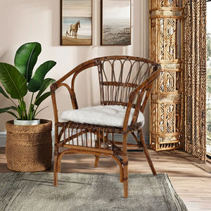 Merly <b>Armchair</b> Modern Tufted Manual Rattan <b>Wood</b> Legs Living Room Chair Stylish Comfortable Offering Unmatched Support Relaxation - Product Image 5