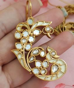 Pendientes de piedra chapados en oro antiguo con aspecto real elegante de lujo con aspecto de piedras para bodas, fiestas, ropa para mujer - Product Image 3