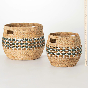 Panier 2025 décoratif fait main avec minéraux doublures en rotin bambou imprimé artisanat Promotion - Product Image 3
