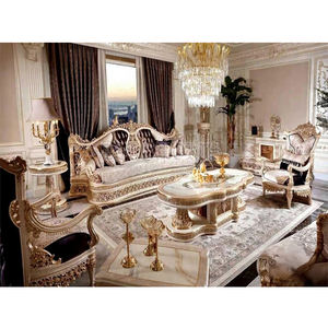 Ensemble de canapés couronne classique meubles pour salon bois de teck sculpté royal canapé de salon de luxe abordable de haute qualité Canada - Product Image 5